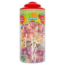 Vidal Lotta Lollies Assorted Fruit Flavoured Full Tub Of 150 Lollipops