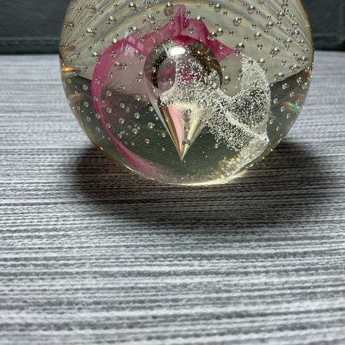 Caithness pink paperweight - pink,