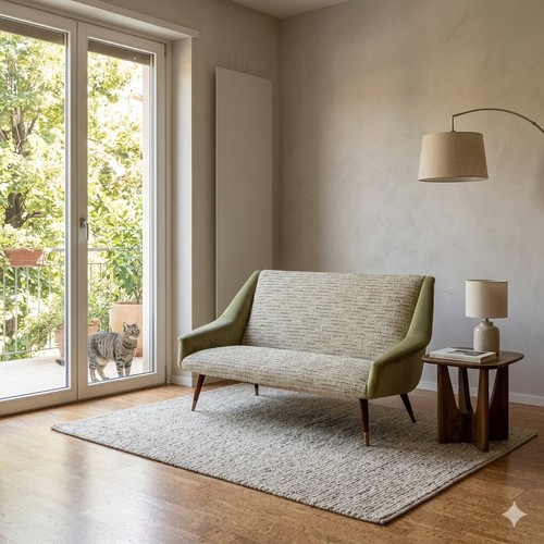 Small vintage sofa fabric foam - fabric,