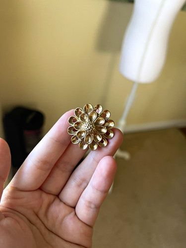 Vintage gold tone floral - floral, scarf