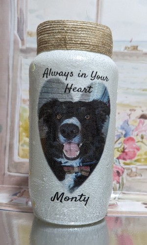 Dog memorial light jar in - light, jar,