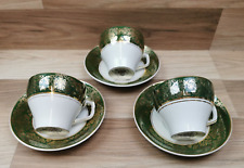 3 x Vintage Wood & Sons Alpine White Lincoln Ironstone Cups & Saucers