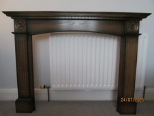 Oak fire surround, dark brown