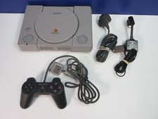 WORKING sony PLAYSTATION PS1 GREY CONSOLE VIDEO GAME complete set up CONTROLLER