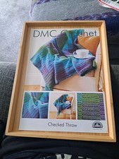 DMC Crochet Pattern: Checked Throw, Petra 3 Cotton Thread, 120x120cm - USED