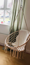 hanging rope swing chair, boho