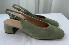 UNISA ~ green suede slingback shoes ~ size 8 UK / EUR 42