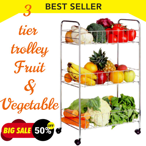 Tier fruit trolley basket - tier,