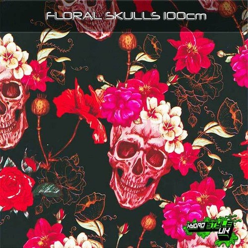 Rolled floral skulls - rolled,
