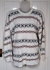Vintage  Jumper  Fair isles Nordic 1980's Acrylic Knit Sweater Made in England