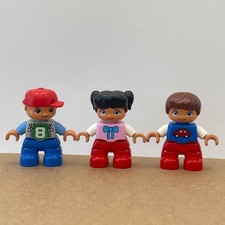 Lego Duplo People Figures Set - Red Hat Boy, Girl Ponytails, Brown Combi P&P #12