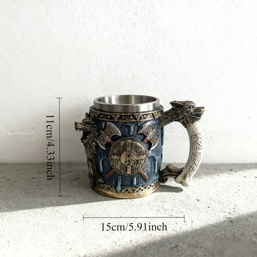 Viking wolf head axe mug - wolf,