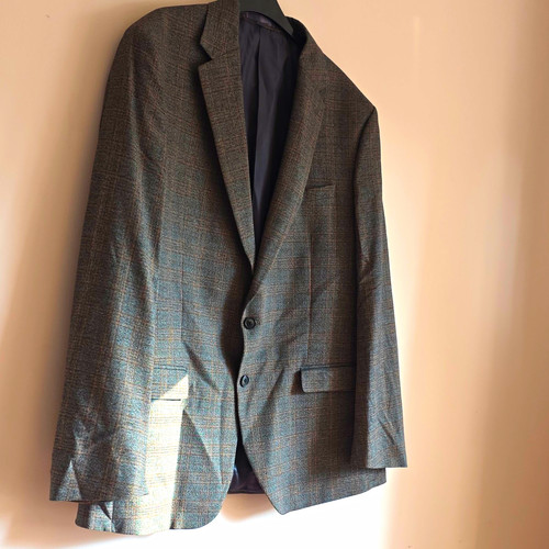 Men brown check tweed - check,