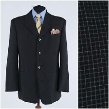 Mens Check Black Blazer 46R UK