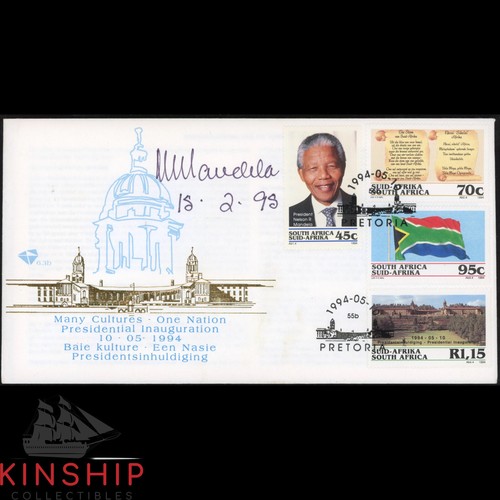 Nelson mandela signed cachet - mandela,