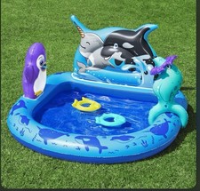 Bestway, Polar Pals Paddling Pool, Kids Water Play Centre, Garden Toys, Ages 2+