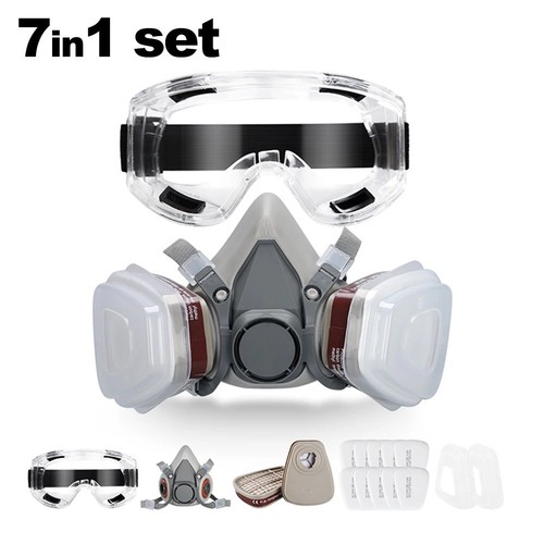 Dust mask with goggles - goggles, set