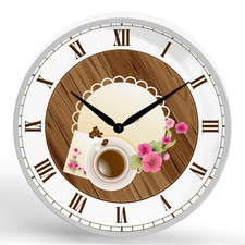 Coffee Table Round Framed Wall Clock 11.75"