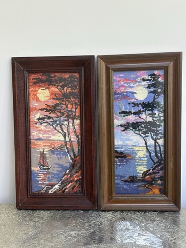 Pair vintage tapestry framed - pair,