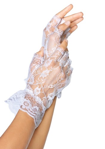 White fingerless lace - lace, gloves