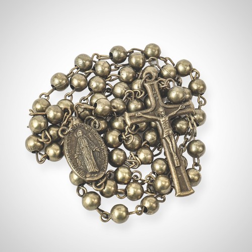 Bronze beads rosary beaded - rosary,
