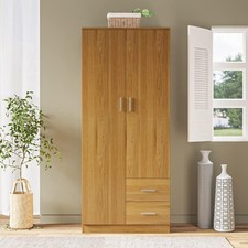 Oak 2 Door Wardrobe with 2