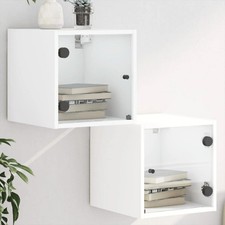 2x Bedside Cabinets with Glass