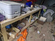 Wooden Work Bench With two