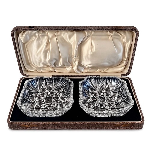 Pair cut crystal bowls - pair,