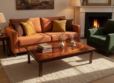 Elegant Vintage Mahogany Coffee Table with Spegel Stein Hardware.