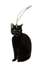 Hanging Black Cat Tree Decoration - Black Cat Christmas Decoration -  C1-D