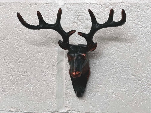 Stag head coat hooks antlers - stag,