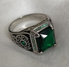 Luxury Sterling Silver Mens ring, US size 10