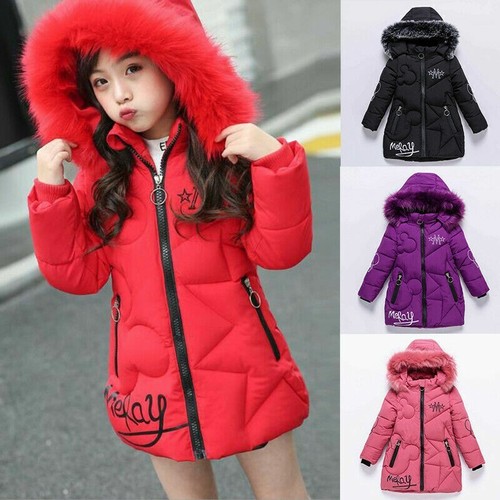 Girls thick coats kids hooded - thick,