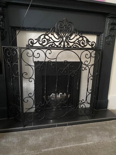 Large ornate black metal - , fire
