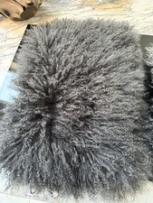 2x Grey Mongolian (fur) Cushion Covers