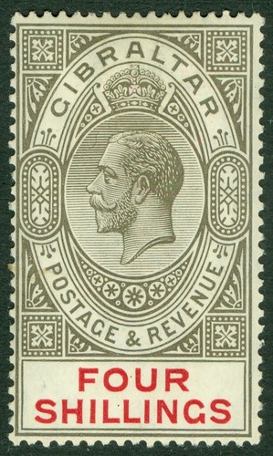 100 gibraltar 1921 - sg, 4/-