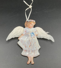 Vintage Gentle Guardian Christmas Porcelain Angel Ornament by Dona Gelsinger