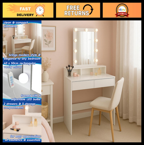 Wooden vanity makeup desk with - wooden,