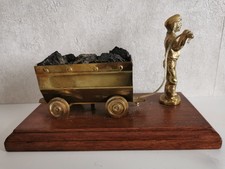 Vintage Brass Coal Miner And