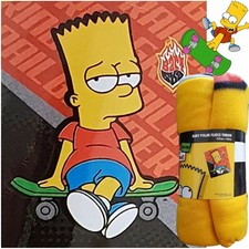 The Simpsons Bart Simpson SK8 Fleece Throw Blanket 127x152cm Official