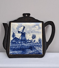 Vintage Delft Blue Tile Trivet