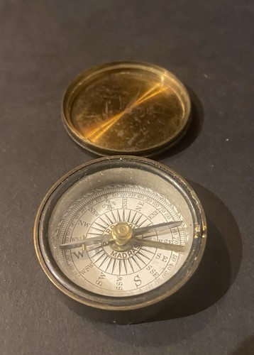 Antique circular brass cased - brass,