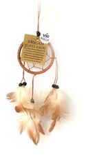 Vie Naturals Handmade Dream Catcher Feather & Beads Ring For Home & Car Décor