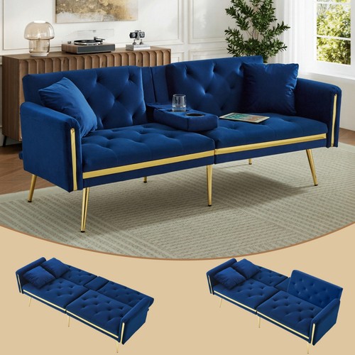 Seater velvet sofa bed - 2-seater,