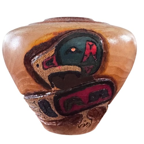 Hand carved duck wood - hand,