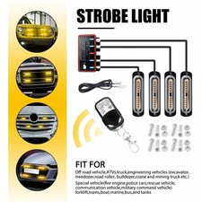 4IN1 12LED Amber Recovery Strobe Flashing Light Truck Beacon Lamp Lightbar 4PCS