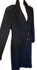 PAUL COSTELLOE black/green mix double breast wool/alpaca/mohair long coat L/ 14