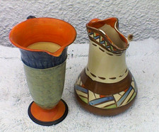 MYOTT ART DECO VASES X 2 -