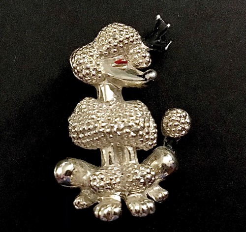Vintage poodle brooch pin - vintage,